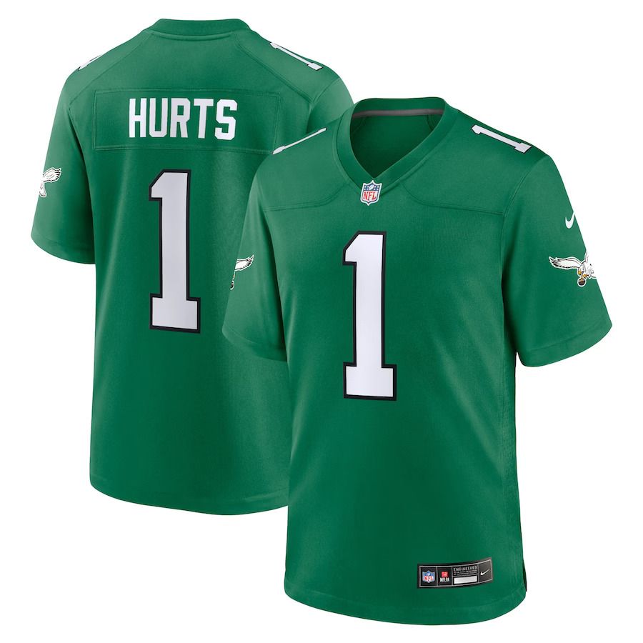 Men Philadelphia Eagles #1 Jalen Hurts Nike Kelly Green Alternate Game Player NFL Jersey->women nfl jersey->Women Jersey
